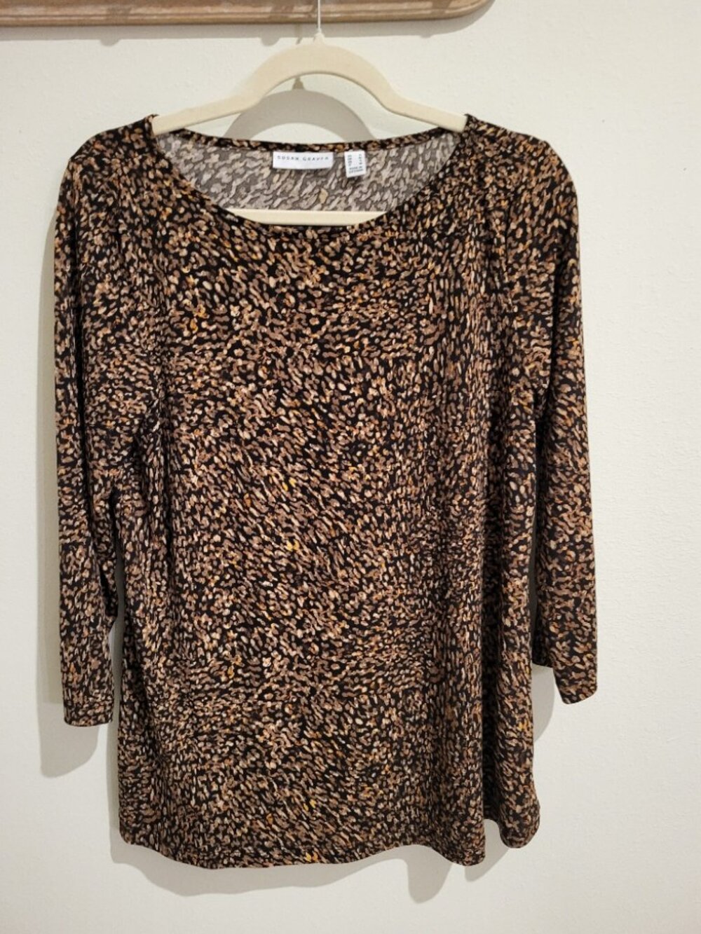 Susan Graver Print Liquid Knit A-Line Top